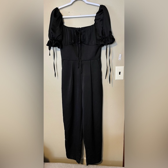 ASOS Outrageous Fortune Milkmaid Satin Jumpsuit - Picture 2 of 8